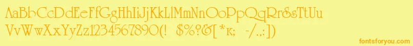 Unicorn Font – Orange Fonts on Yellow Background