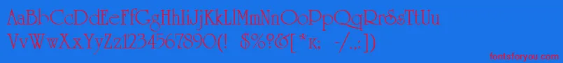 Unicorn Font – Red Fonts on Blue Background