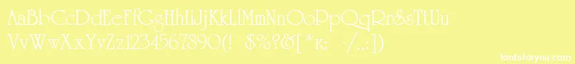 Unicorn Font – White Fonts on Yellow Background