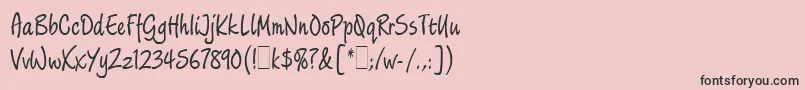 フォントLimehouseScriptLetPlain.1.0 – ピンクの背景に黒い文字