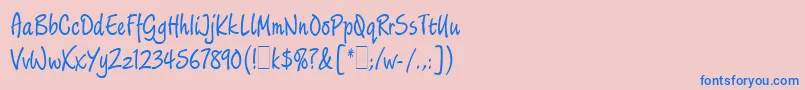 LimehouseScriptLetPlain.1.0-Schriftart – Blaue Schriften auf rosa Hintergrund