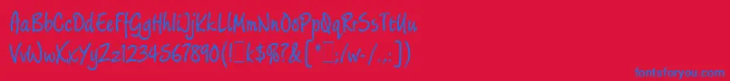 LimehouseScriptLetPlain.1.0 Font – Blue Fonts on Red Background