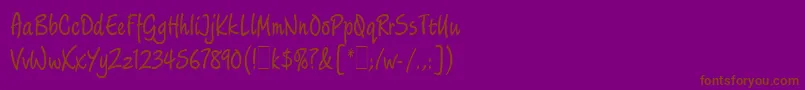 LimehouseScriptLetPlain.1.0 Font – Brown Fonts on Purple Background