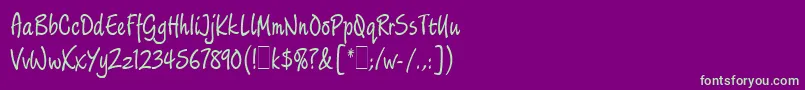 Шрифт LimehouseScriptLetPlain.1.0 – зелёные шрифты на фиолетовом фоне