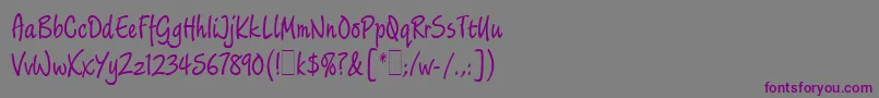 Шрифт LimehouseScriptLetPlain.1.0 – фиолетовые шрифты на сером фоне