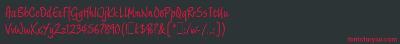 Шрифт LimehouseScriptLetPlain.1.0 – красные шрифты на чёрном фоне