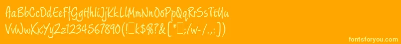 LimehouseScriptLetPlain.1.0 Font – Yellow Fonts on Orange Background