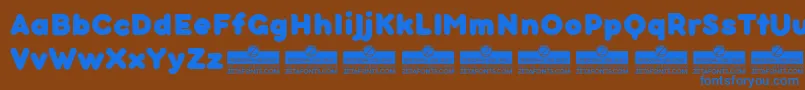 フォントBubbleboddyneueExtraboldTrial – 茶色の背景に青い文字