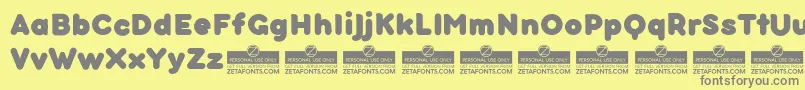 BubbleboddyneueExtraboldTrial Font – Gray Fonts on Yellow Background