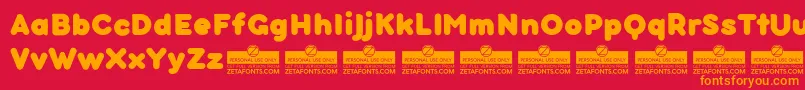 BubbleboddyneueExtraboldTrial Font – Orange Fonts on Red Background