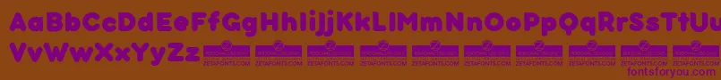 BubbleboddyneueExtraboldTrial-fontti – violetit fontit ruskealla taustalla