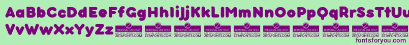 BubbleboddyneueExtraboldTrial Font – Purple Fonts on Green Background