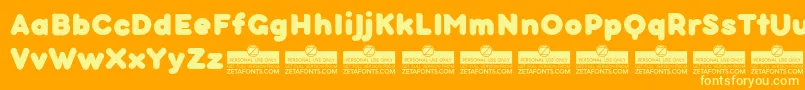 BubbleboddyneueExtraboldTrial Font – Yellow Fonts on Orange Background