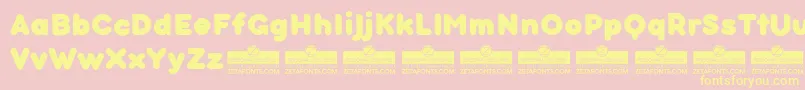フォントBubbleboddyneueExtraboldTrial – 黄色のフォント、ピンクの背景