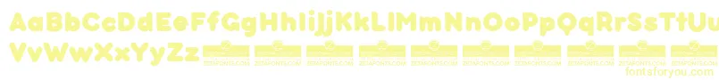 Шрифт BubbleboddyneueExtraboldTrial – жёлтые шрифты на белом фоне