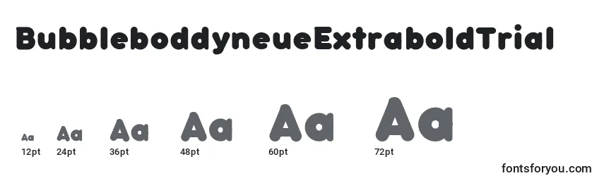 BubbleboddyneueExtraboldTrial Font Sizes