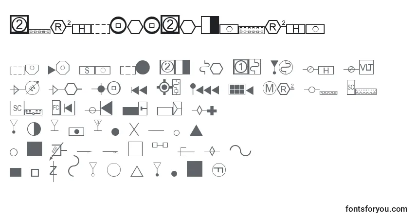Czcionka EsriAmfmElectric – alfabet, cyfry, specjalne znaki