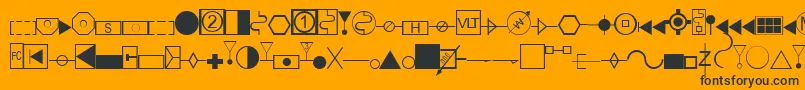 Fonte EsriAmfmElectric – fontes pretas em um fundo laranja