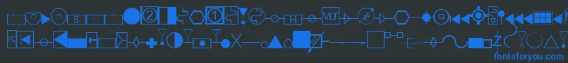 fuente EsriAmfmElectric – Fuentes Azules Sobre Fondo Negro