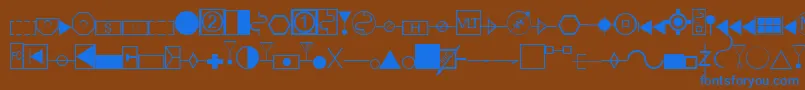 Czcionka EsriAmfmElectric – niebieskie czcionki na brązowym tle