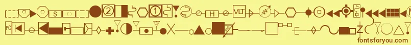 fuente EsriAmfmElectric – Fuentes Marrones Sobre Fondo Amarillo