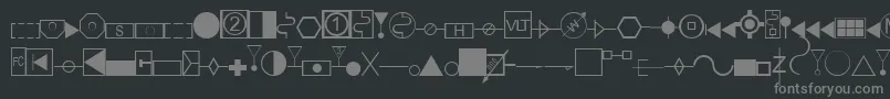 フォントEsriAmfmElectric – 黒い背景に灰色の文字