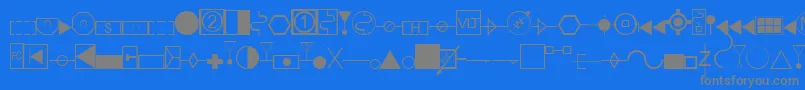 Czcionka EsriAmfmElectric – szare czcionki na niebieskim tle