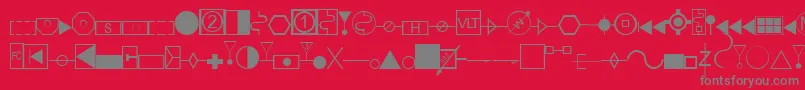 EsriAmfmElectric-fontti – harmaat kirjasimet punaisella taustalla