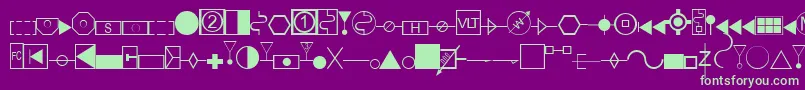 fuente EsriAmfmElectric – Fuentes Verdes Sobre Fondo Morado