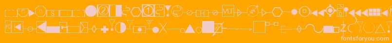 Fonte EsriAmfmElectric – fontes rosa em um fundo laranja