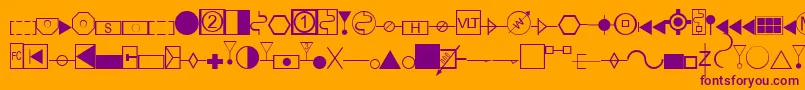 fuente EsriAmfmElectric – Fuentes Moradas Sobre Fondo Naranja