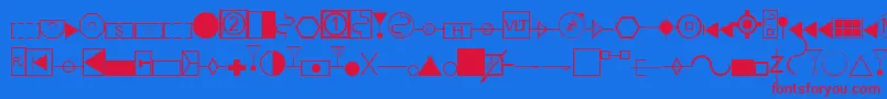 EsriAmfmElectric-fontti – punaiset fontit sinisellä taustalla