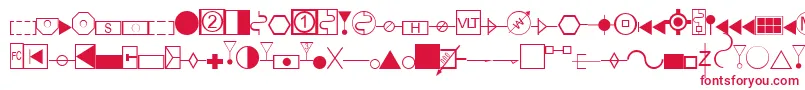 フォントEsriAmfmElectric – 白い背景に赤い文字