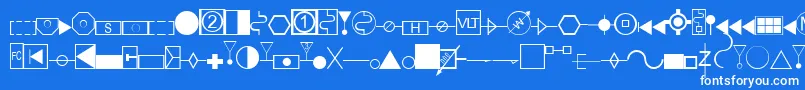 fuente EsriAmfmElectric – Fuentes Blancas Sobre Fondo Azul