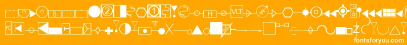 fuente EsriAmfmElectric – Fuentes Blancas Sobre Fondo Naranja