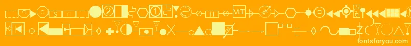 Fonte EsriAmfmElectric – fontes amarelas em um fundo laranja