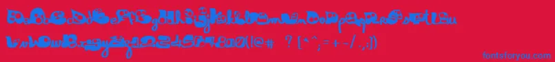 フォントGloutix1.0 – 赤い背景に青い文字