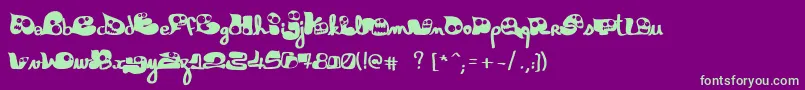 フォントGloutix1.0 – 紫の背景に緑のフォント