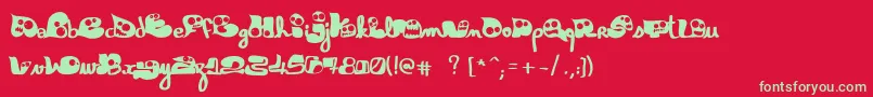フォントGloutix1.0 – 赤い背景に緑の文字