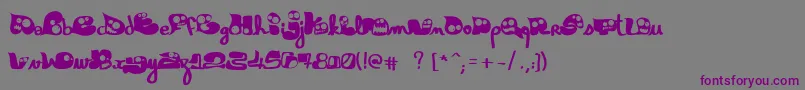 フォントGloutix1.0 – 紫色のフォント、灰色の背景