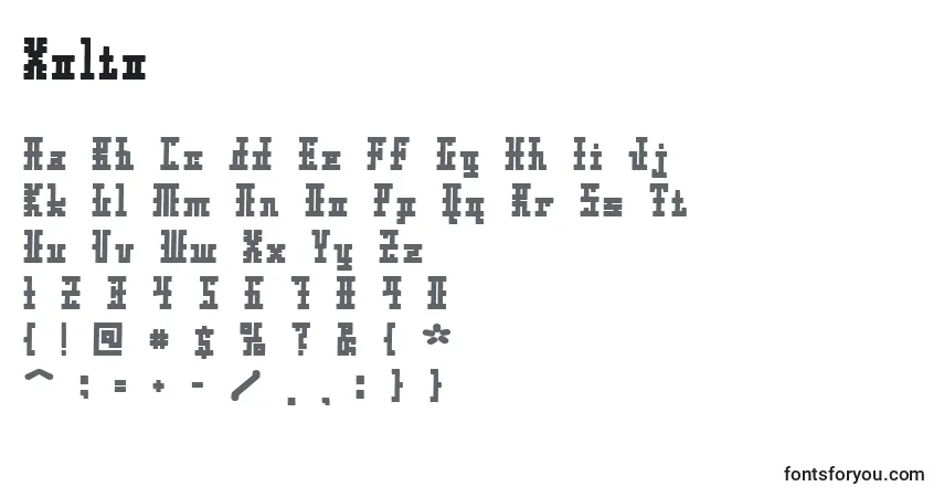 Czcionka Xolto – alfabet, cyfry, specjalne znaki