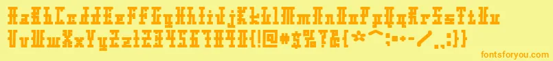 Xolto-Schriftart – Orangefarbene Schriften auf gelbem Hintergrund