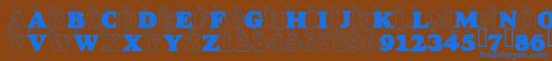 LmsASnailsPace Font – Blue Fonts on Brown Background