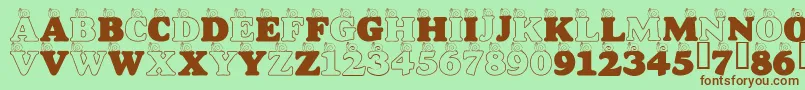 LmsASnailsPace Font – Brown Fonts on Green Background