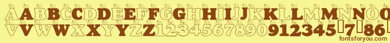 LmsASnailsPace Font – Brown Fonts on Yellow Background
