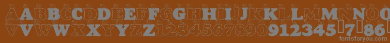 LmsASnailsPace Font – Gray Fonts on Brown Background