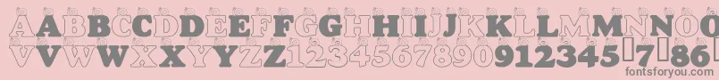 LmsASnailsPace Font – Gray Fonts on Pink Background
