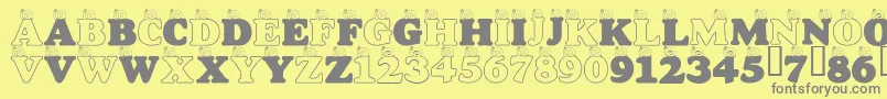 LmsASnailsPace Font – Gray Fonts on Yellow Background