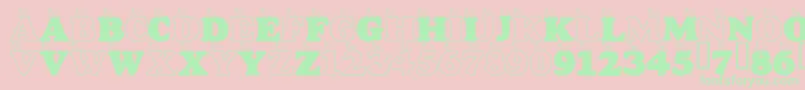 LmsASnailsPace-Schriftart – Grüne Schriften auf rosa Hintergrund