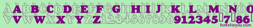 LmsASnailsPace Font – Purple Fonts on Green Background